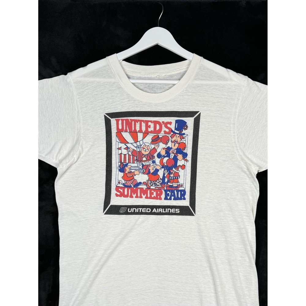 Vintage 70s 80s United Airlines Shirt - United's Summer Fair - Large Fits S/M